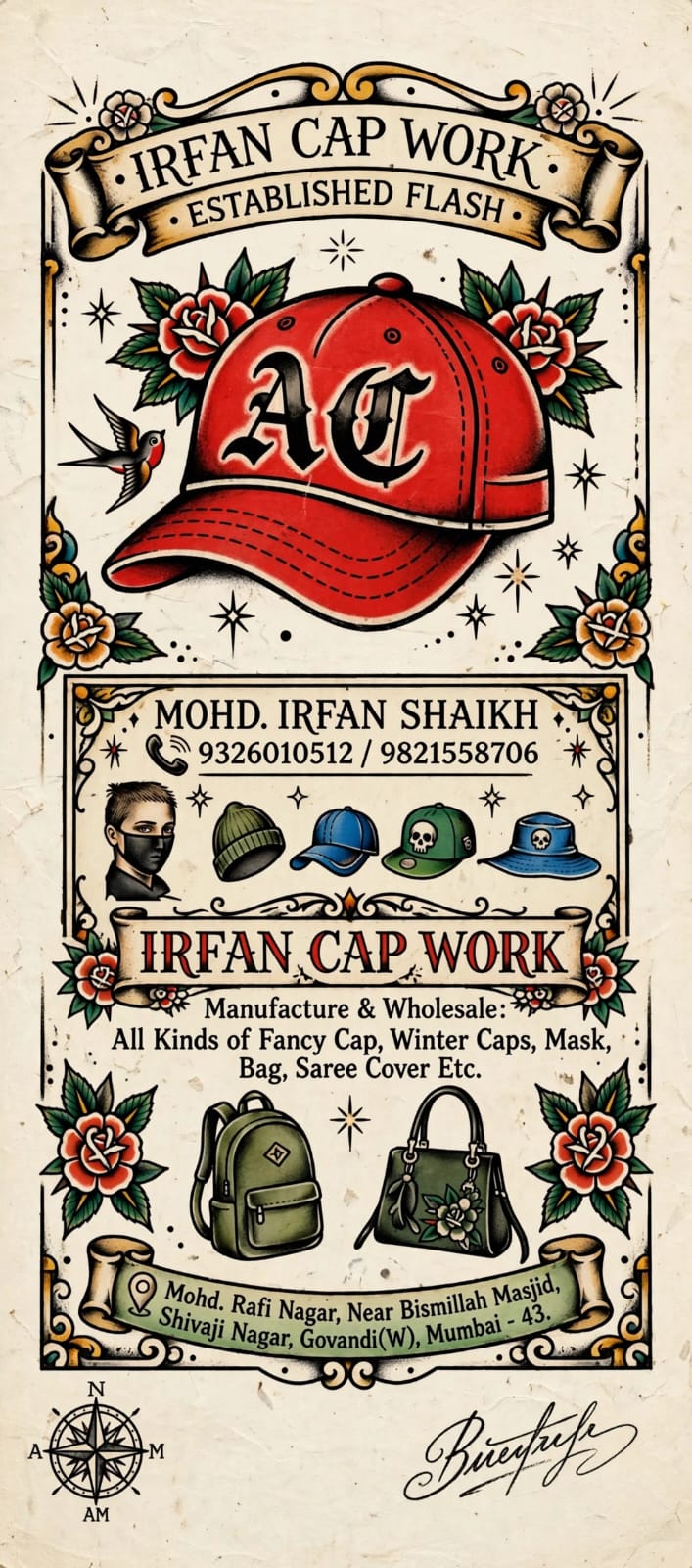 Irfan Cap Work flyer and collection